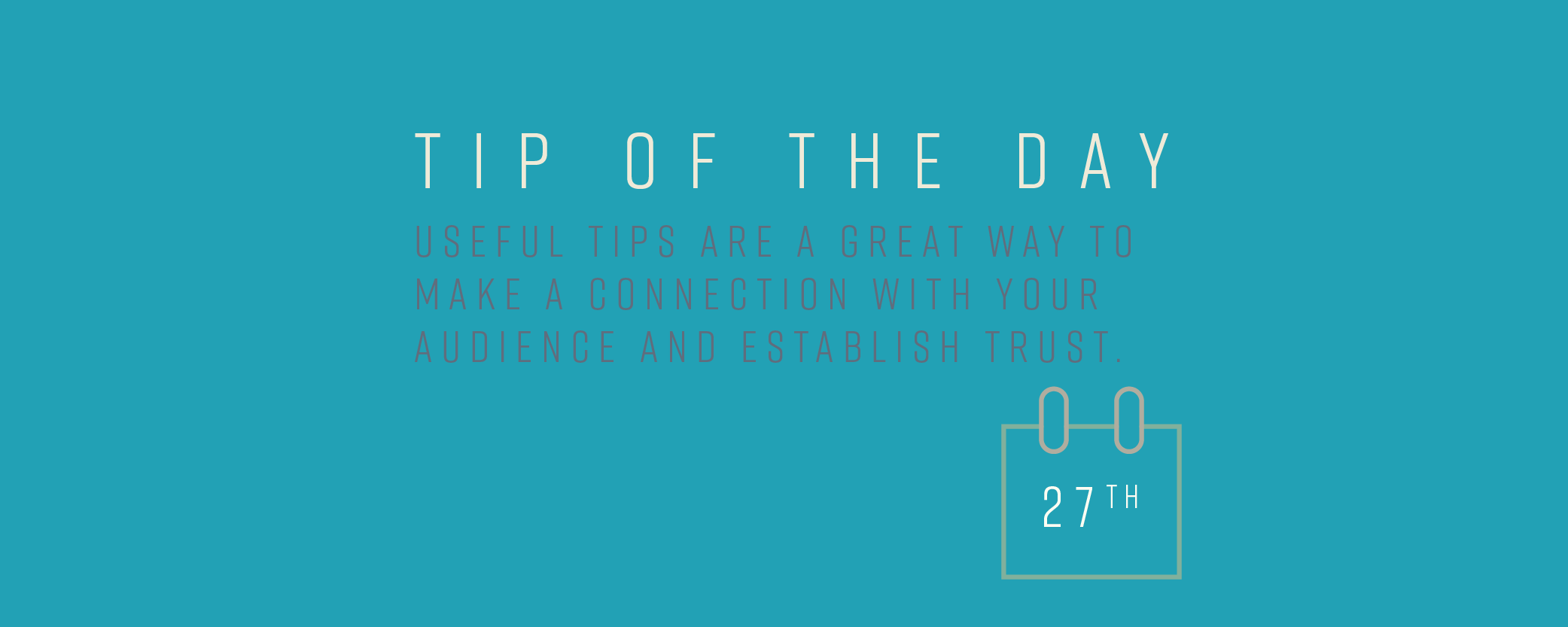 useful tip of the day template with calendar date